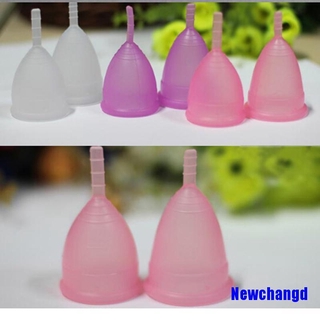 Taza reutilizable de silicona médica suave periodo Menstrual rosa/púrpura/transparente