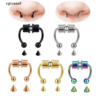 rgiveeef - anillo de nariz sin perforaciones, falso, para nariz, magnético, herradura, joyería co