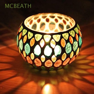 mcbeath - candelabro europeo, mosaico, decoración del hogar, centro de mesa, mesa de té, estilo marroquí, vidrio, votivo, tarro de vela