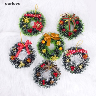 [ourlove] pvc mini coronas de navidad creativas de santa fruta bolsa de regalo corona colgante decoración [ourlove]