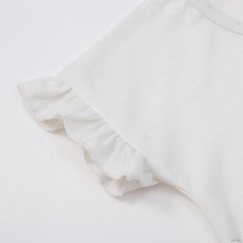 Se7en verano niños niñas manga corta gasa impresión manga volador camiseta falda (8)