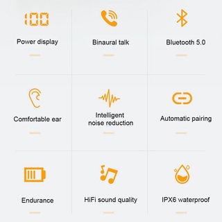 hkt-6 audífonos inalámbricos deportivos bluetooth 5.0 con reducción de ruido/pantalla led digital (3)