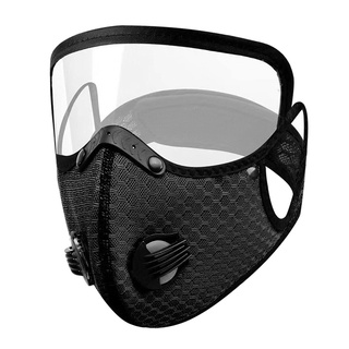 Máscara facial reutilizable con escudo de ojos, válvula de respiración, cubierta de boca y visera de gafas