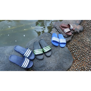 Sandalias para los hombres adidas estilo deporte diapositivas Sendal COWOK Flip Flop zapatilla azul joven