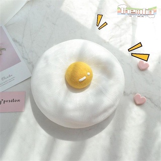 THEMTION for Women Kids Pumpkin Hat Autumn Winter Poached Egg Beret Hat Cute White Parent Child Wool Newsboy Cap
