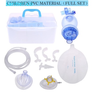 sar2 adulto/niños/infantil resucitador manual pvc ambu bolsa de oxígeno tubo de primeros auxilios kit