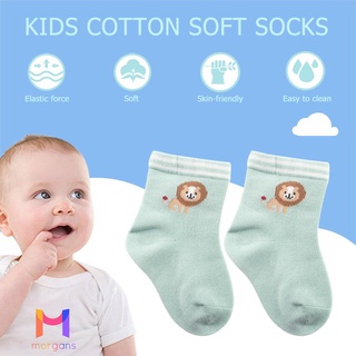 [morgans] Calcetines de algodón para niños, diseño de león, otoño, invierno, para 6-12 m -