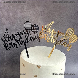 [HDN] decoración de tarta de feliz cumpleaños acrílico fiesta de cumpleaños postre cupcake topper [Heavendenotationnew]