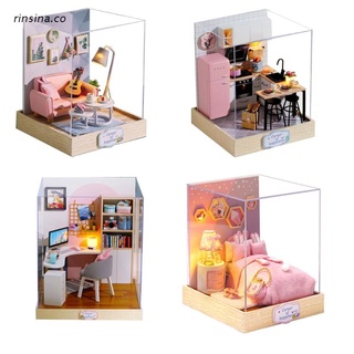 rin 1set de madera diy juguete de rol juguete realista muebles modelo de cabina para niños pequeños