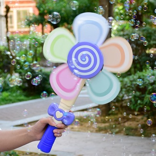 2021 nuevo girasol molino de viento máquina de burbujas soplando burbujas juguetes de los niños al aire libre diversión juguetes eléctrico máquina de burbujas