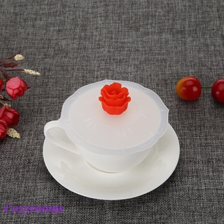 （Vehicleaccessories) Reusable Silicone Rose Dustproof Cup Lid Leak Proof Airtight Seal Covers