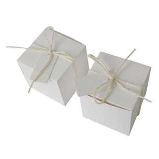 100 cajas de regalo caja de caramelo linterna kraft paquete caja de papel kraft organizador de regalo caja de manualidades, blanco y marrón (4)