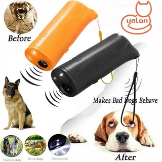 Yola nuevo ultrasónico Anti perro ladrar Durable repelente Control 3 en 1 perros Anti-ladridos luz LED suave estilo cazador caliente repelente de mascotas dispositivo de entrenamiento/Multicolor