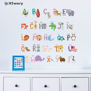ljc95wery - pegatinas de pared para niños (26 letras, alfabeto, animales)