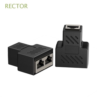 RECTOR Network Cable RJ45 Splitter Docking Plug Adapters Network Connector Extender LAN 1 To 2 Ways Female Ethernet Cable Coupler