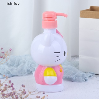 ishifoy hello kitty gel de ducha prensa botella de gel de ducha recargable botella de almacenamiento de baño co