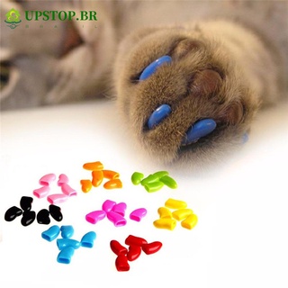 Upstop 20 unids/set suave nuevo pegamento protector Mult-color no tóxico garra de perro cubre gato pata de uñas gorra/Multicolor