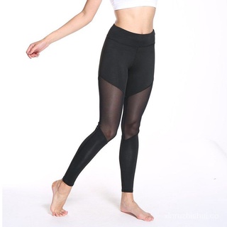 🙌 Leggings deportivos para mujer slim ajustado irregular malla costuras deportes Yoga pantalones VI1u