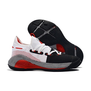 2019 Under Armour Curry 6 blanco/negro rojo zapatos de baloncesto