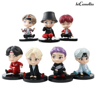 hicamellia 7pcs coreano bts pop-up tienda miembros hechos a mano adornos de mesa sentado muñecas regalo