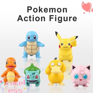 descuidado 6 modelos bulbasaur anime jigglypuff pokemon figuras de juguete regalo charmander psyduck squirtle pikachu