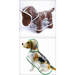 <hot*~pu>Waterproof Dog Raincoat with Hood Transparent Pet Dog Rain Coat Clothes For Pet (2)