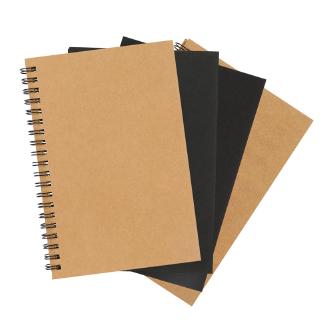 cuaderno de bocetos de bobina espiral retro de papel kraft cuaderno de pintura de bocetos diario jour cr (7)