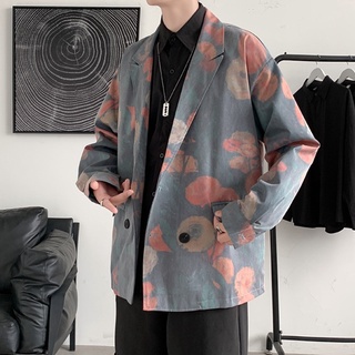 Nuevos hombres impreso Tie-dye chaqueta estilo Harajuku calle Casual desgaste suelto y cómodo tela para los hombres moda tendencia todo-partido Top (3)