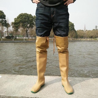[spike] Botas de lluvia hasta la rodilla para hombres y mujeres, suaves zapatos de arroz de fondo plano, botas de arroz, botas de arroz, botas de pesca, botas de lluvia largas (5)