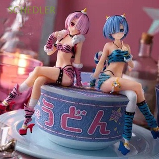 SCHEDLER Japanese Anime Re Life In A Different World From Zero Girl Action Figure Noodle Stopper Figure Rem Action Figure Collection Model Rem Toys Gifts 16cm Model Toys Gift Doll Anime Figure Ram Anime Figure/Multicolor