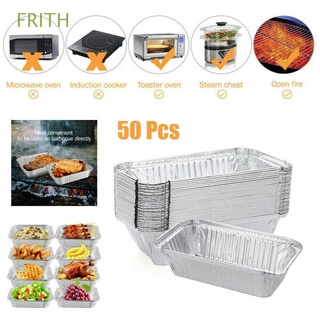 FRITH 50 Pcs BBQ Drip Pan Replacement Kitchenware Grease Drip Pan Disposable Grill Catch Tray Tin Outdoor Barbecue Aluminum Foil Kitchen Supplies/Multicolor