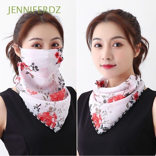 Jenniferdz al aire libre cubierta de la cara de protección UV protección facial bufanda de seda de las mujeres Bandana oreja colgante delgado lavable transpirable bufandas