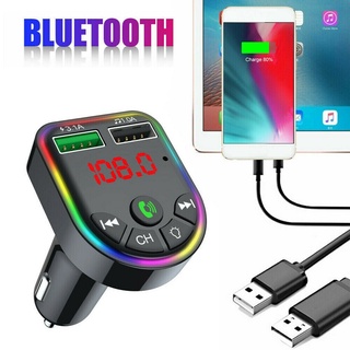 Bluetooth coche transmisor FM reproductor MP3 reproductor de Radio inalámbrico Kit 2 cargador USB