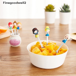 finegoodwell2 6 unids/set lindo de dibujos animados princesa de acero inoxidable postre fruta tenedores conjunto de gloria