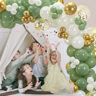 Kit de arco de guirnalda de globos verdes, globos blancos deconfetti para boda (4)