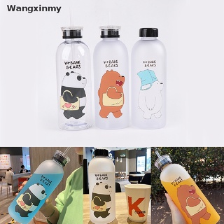[wangxinmy] 1000ml oso patrón botella de plástico transparente de dibujos animados botellas de agua esmerilada venta caliente