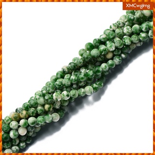 cuentas de piedras preciosas de 4 mm, color verde natural, jade, redondas, 15\\\" para hacer joyas (3)