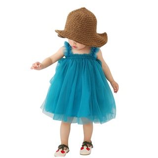 Tenismall.br: precioso vestido de niña sin mangas con volantes para fiesta, princesa, vestido de tul (1)