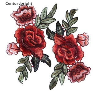 [CenturybrighTt5] 2 unids/Set de parches de flores de rosas bordados bordados para bricolaje YDSG (4)