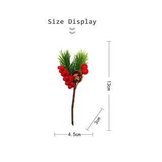 fatade 13cm ramo de bayas rojas para el hogar burbuja de pino artificial cono de pino boda fiesta decoración festivales suministros árbol de navidad decoración flor rama (2)