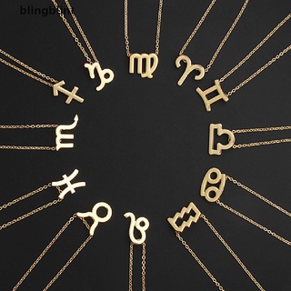 [Bling] 12 Collares Signo Del Zodiaco Con Tarjeta De Regalo Con Constelaciones Colgante Cadenas De Oro Gargantilla Para Mujer Joyería De Moda (1)