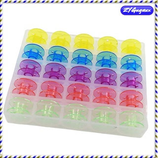 25Pcs Spools Bobbins with Case Tool Accessories for Household Sewing Machine