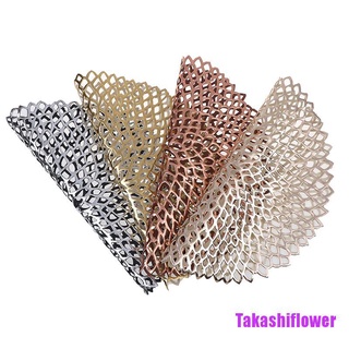 / Takashiflower/Mantel Individual Para Mesa De Comedor PVC Plástico Hueco Aislamiento Redonda Alfombrillas