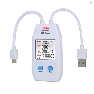 T&h USB medidor de energía LCD USB probador voltímetro amperímetro Digital capacidad de alimentación probador (UT658-Dual)
