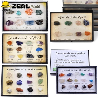 Zeal 8/12/15PCS 1 caja de piedras preciosas crudas naturales coleccionables decoración del hogar cuarzo cristal Mineral espécimen