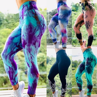 cochise tie dye impresión fitness leggings control barriga mujeres cintura alta acanalada alta elástica yoga leggings ropa deportiva