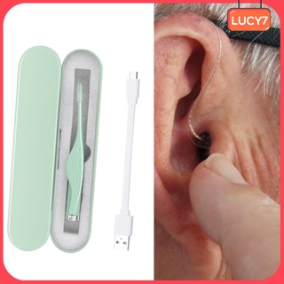 [LUCY7] Kit limpiador de picos de oreja con luz LED, cera de oído herramienta de limpieza de orejas pinzas caja de almacenamiento (6)