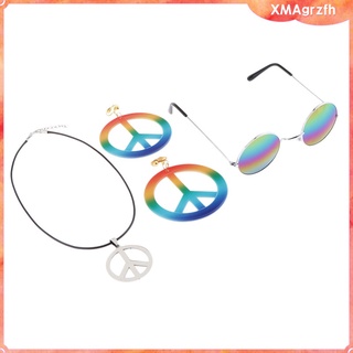 collar signo de paz pendientes hippie gafas de sol hippie accesorios hippie