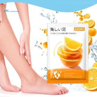 stock 1 par de 35 g pies exfoliante mascarilla delicada hidratante portátil naranja pie peeling calcetín para niña (8)