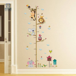 calcomanía de pared de animales de dibujos animados/regla de medida de altura/decoración del hogar/calcomanías para habitación infantil (2)